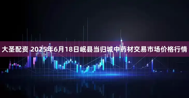 大圣配资 2025年6月18日岷县当归城中药材交易市场价格行情